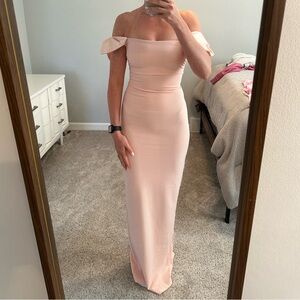Elegant Off-Shoulder Pink Dress